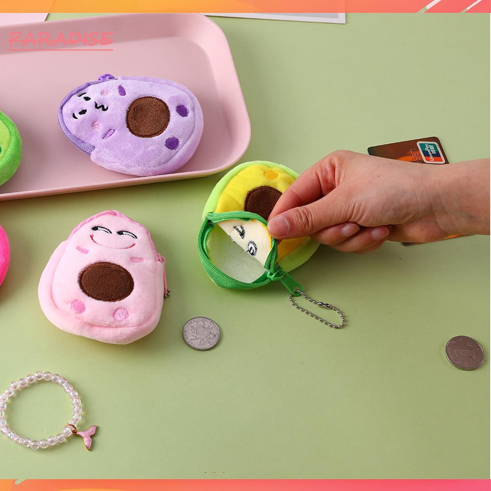 Thời trang nữ hình quả bơ ví tiền xu nhỏ treo mặt dây chuyền ví nhỏ