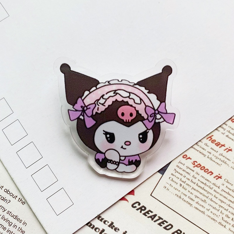 Sanrio Trâm Cài Áo Bằng acrylic Hình kuromi Dễ Thương Sáng Tạo