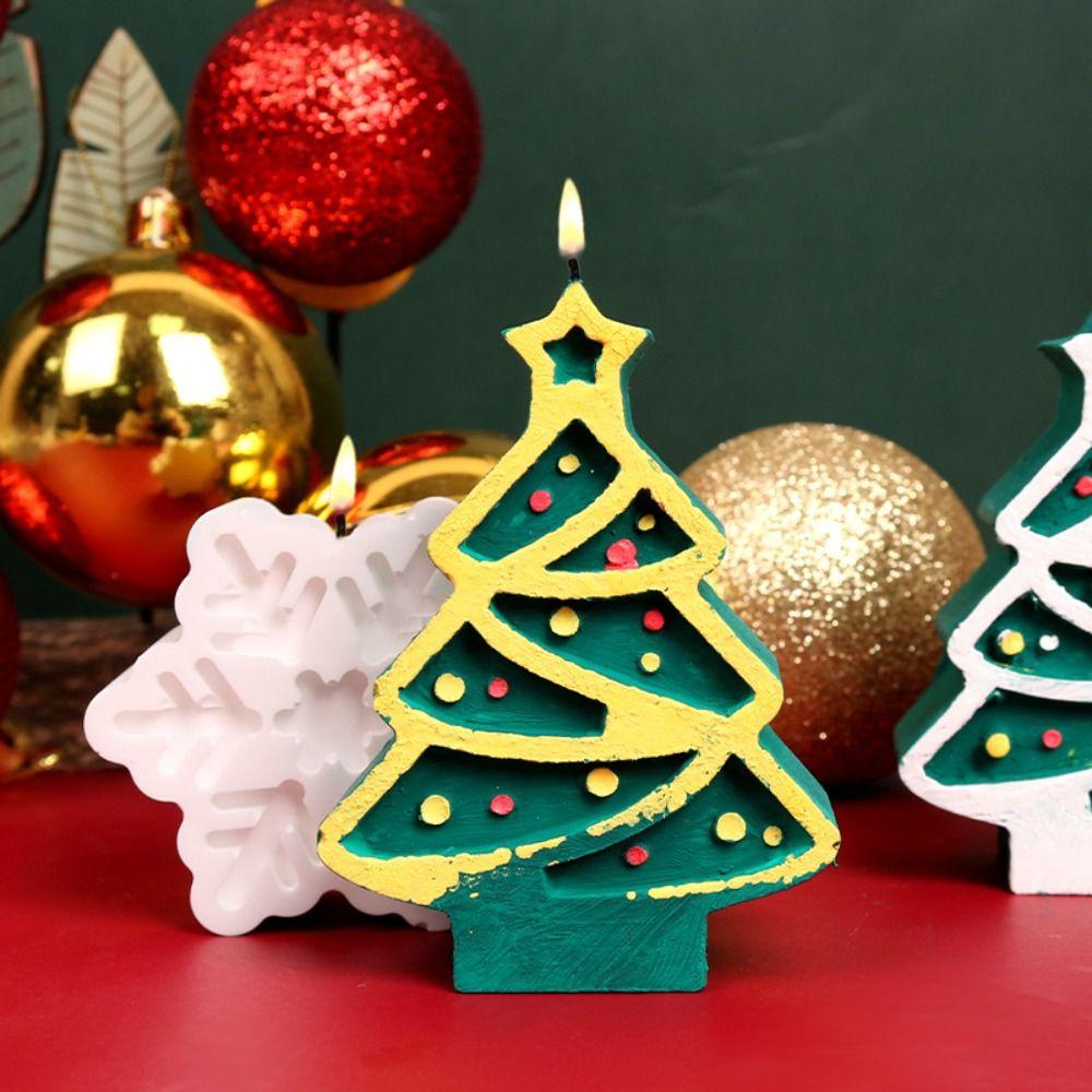 Mioshop Khuôn silicone Làm Nến Xà Phòng Hình Cây Thông Giáng Sinh diy Noel