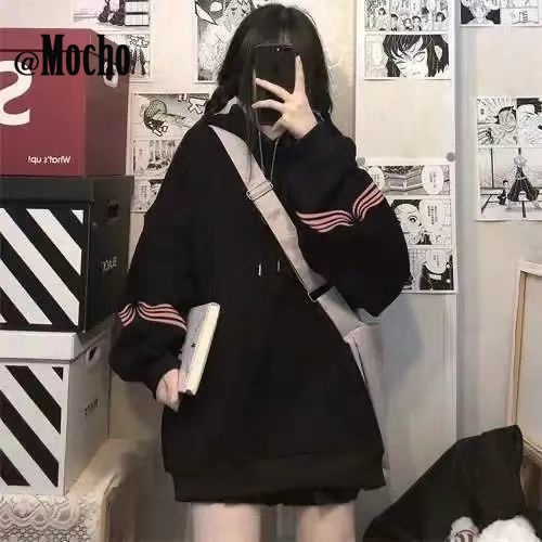 Mocho hoodie áo khoác hoodie zip Thời trang hàn quốc A28J0SY