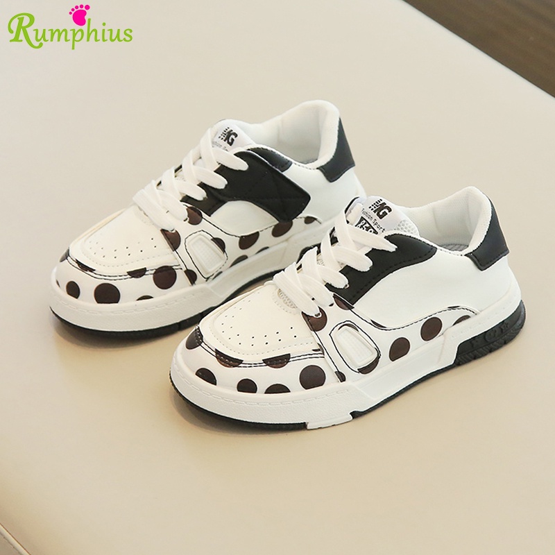 Rumphius Giày Thể Thao Đế Mềm Nhẹ Thoáng Khí Họa Tiết Chấm Bi size 21-35 Cho Bé