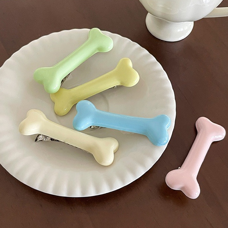 Kẹp Tóc Màu Kẹo Hình Xương Cún Phong Cách Nhật Bản Và Hàn Quốc Ngọt Ngào Dễ Thương Dành Cho Bạn Gái YR