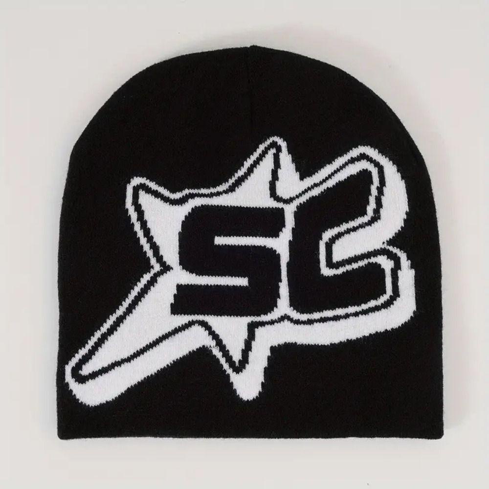 Eonway Mũ hip hop Y2k, mũ dệt kim design sense ins, mũ len dệt kim sành điệu