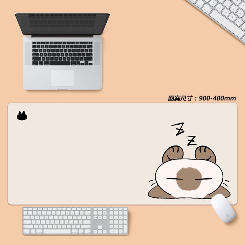 Tấm Lót Chuột Và Bàn Phím Máy Tính Cỡ Lớn In Hoạt Hình Mèo Dễ Thương