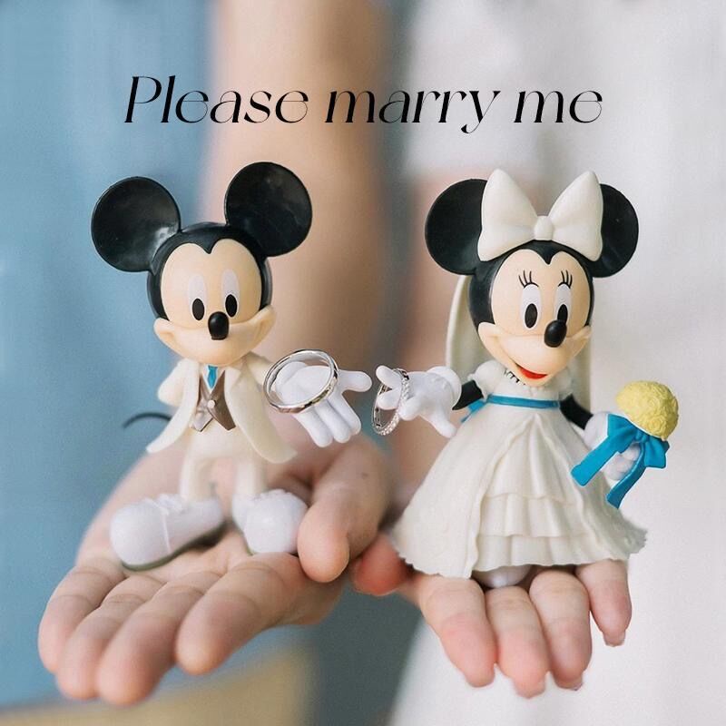 Disney mickey mouse và minnie i love you cặp đôi đám cưới bánh lớn topper hình đồ chơi 13cm
