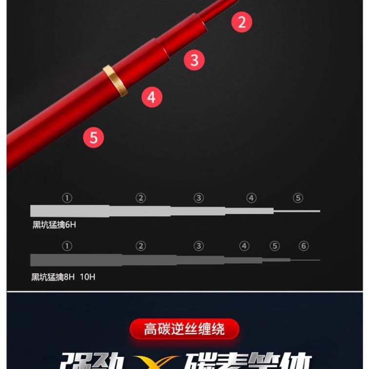 {xả hàng] Cần câu tay quỷ vương carbon 10h cao cấp câu đơn câu đài