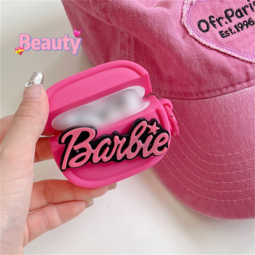 Hộp đựng tai nghe cho Airpods 1/2/pro/new 3 Hộp đựng tai nghe Apple Hộp đựng tai nghe thời trang Airpods 3 Set Silicone Full Set Pink Barbie
