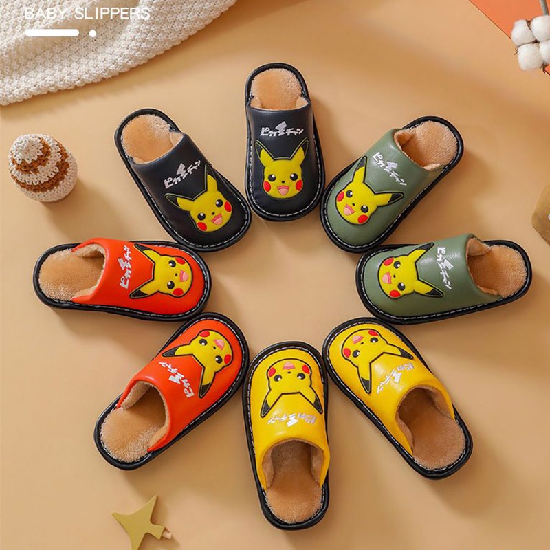 Ya dép bông trẻ em bé trai dép đi trong nhà dép bông dày sang trọng không thấm nước