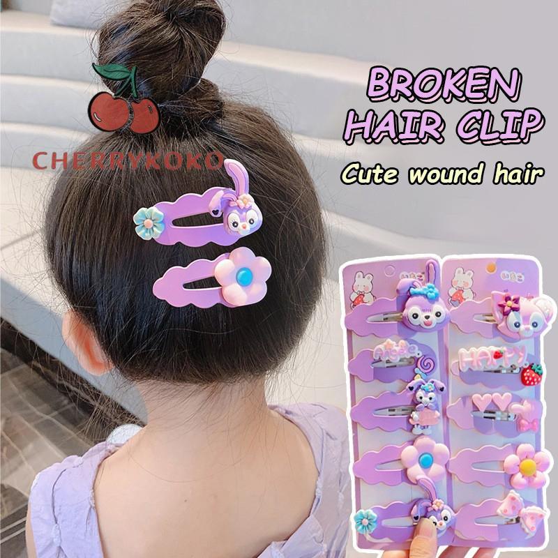 🍒🍒CHERRYKOKO Set 5 Kẹp Tóc Hình Gấu / Ngôi Sao / Trái Dâu / Trái Tim Dễ Thương Cho Bé Gái