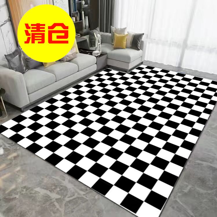 Checkerboard Phòng Khách Checkered Đơn Giản Houndstooth Checkered Đen Trắng Đầu Giường Chăn Phòng Ng