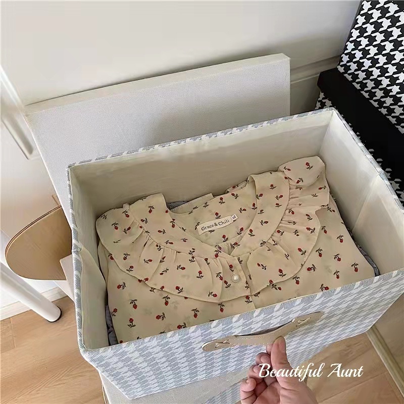 Hộp túi vải đựng đồ, thùng đựng quần áo đồ chơi đa năng bằng vải cứng có nắp đậy - Sapo Decor 103
