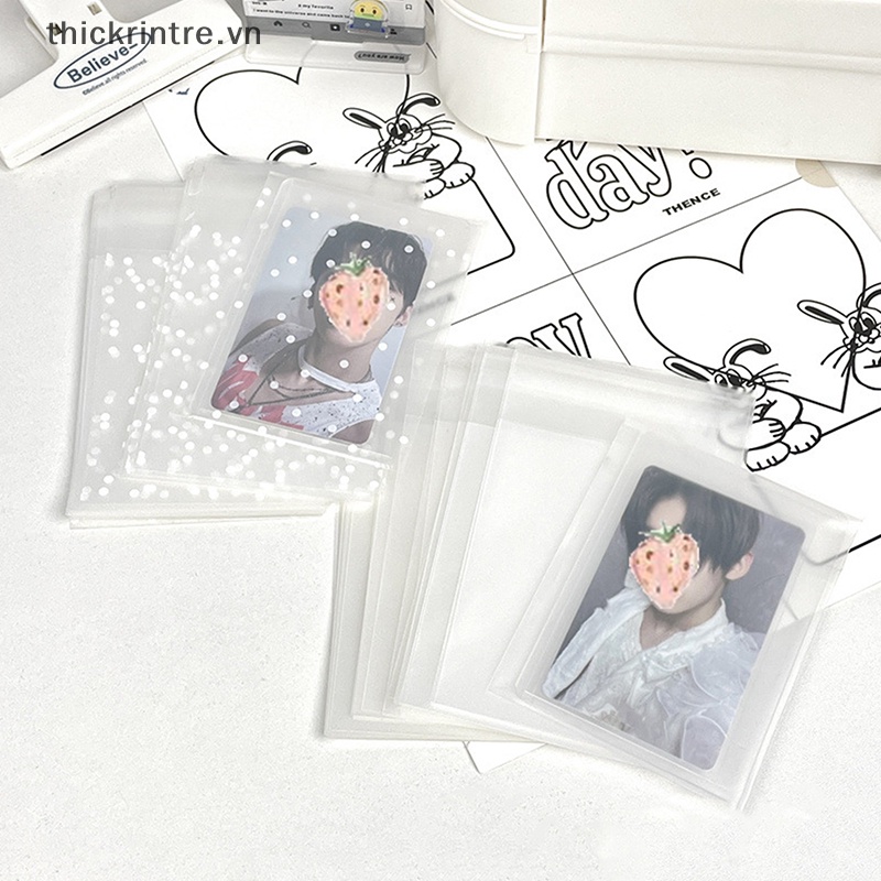 Thi 50 cái / gói trong suốt star self-adhesive opp bag kpop idol photo cards túi lưu trữ bảo vệ photocard card sleeves vn