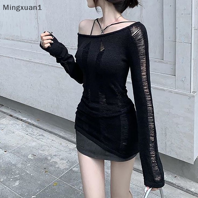 Mùa hè sexy hollow out bodycon mini dresses club women long sleeve knit dress qzz