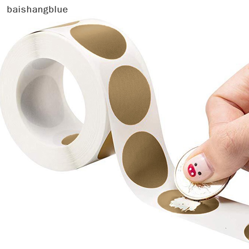 Baishangblue 300 cái tròn scratch off stickers 1 inch diy labels sticker for party activity bhb