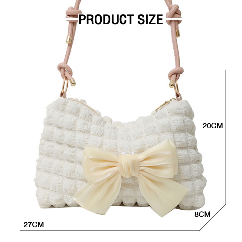 Moweikaidi thời trang hàn quốc mới retro nơ thắt nơ túi dưới cánh tay thời trang đơn giản túi đeo vai thông thường