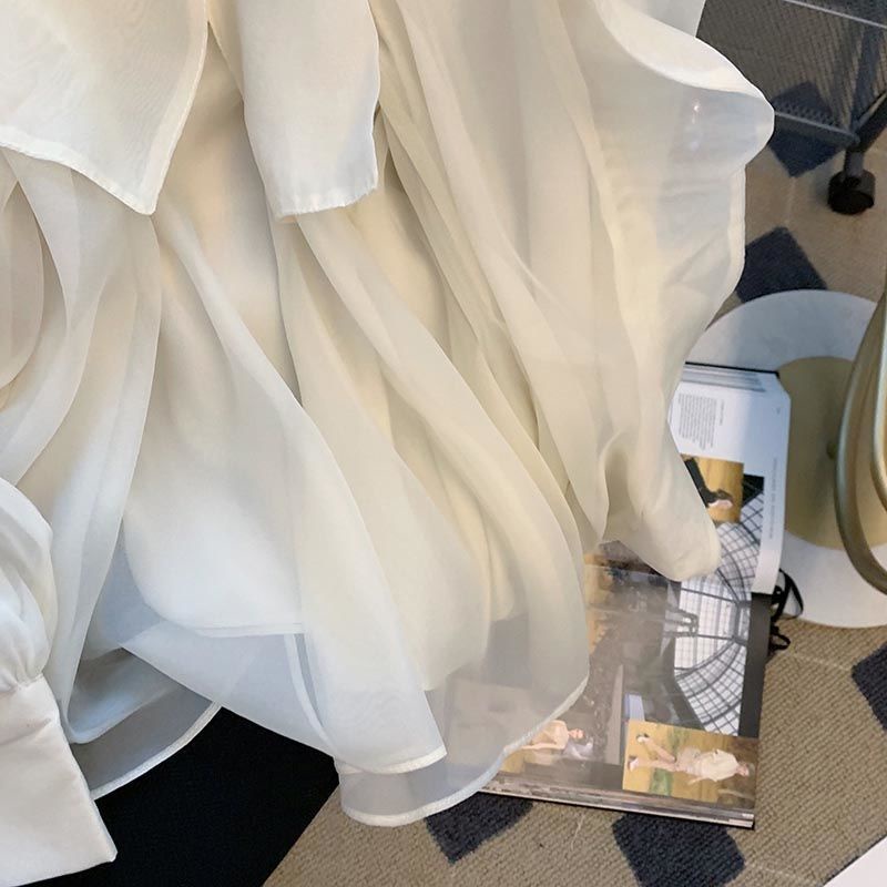 Áo Sơ Mi chiffon Tay Dài Dáng Rộng Thắt Nơ Phong Cách Pháp Thời Trang Mùa Xuân Mới Cho Nữ