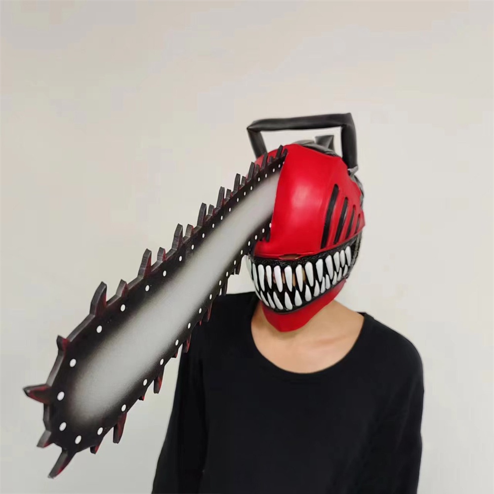 【lasonas】 2023 Chainsaw Man Cosplay Mũ bảo hiểm Mặt nạ Denji Chainsawman Devil Mũ cao su Nhân vật Anime Trang phục Đạo cụ Mô hình Quà tặng Halloween