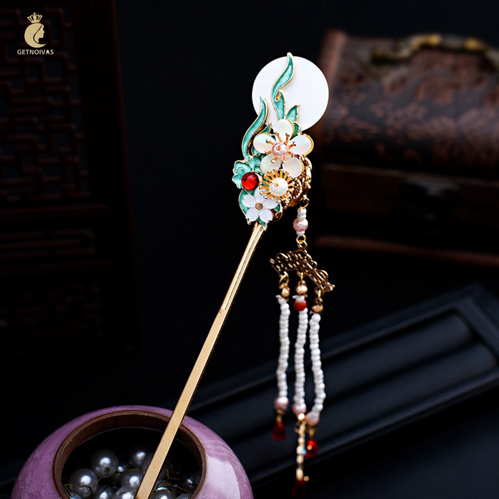 Trâm cài tóc GETNOIVAS tua rua Hán phục handmade dễ phối DIY