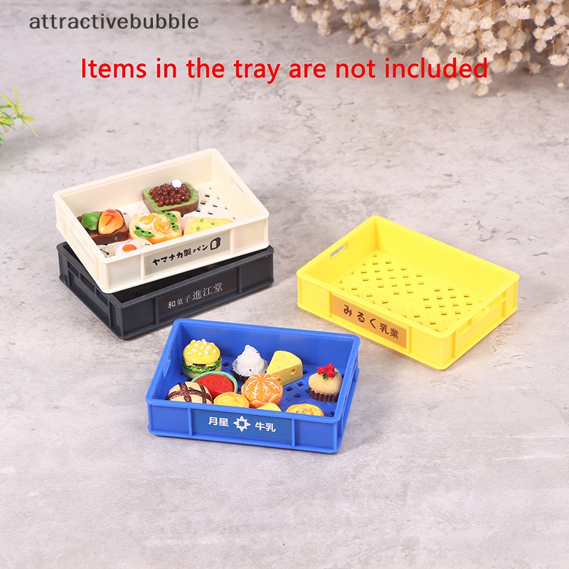 Atvn trang trí nhà bếp đồ chơi nhà búp bê phụ kiện siêu thị trang trí cảnh 1:12 đồ uống thu nhỏ giỏ đựng bánh mì sữa mô hình martijn
