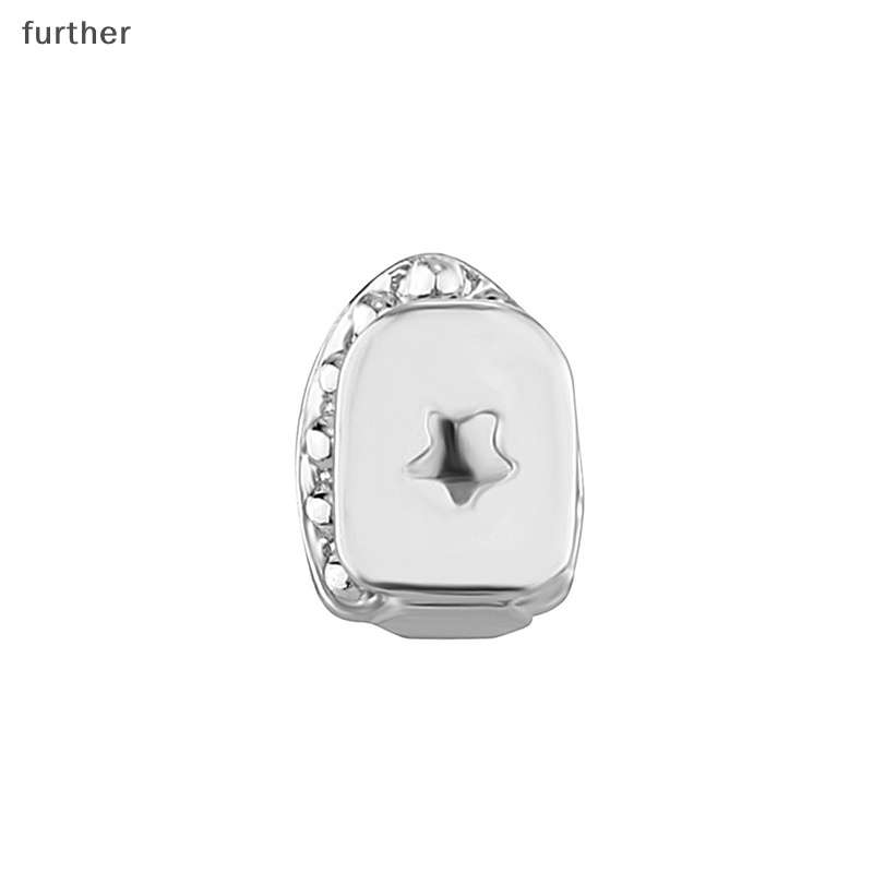 Răng hip hop đơn grillz thời trang thạch vàng bạc màu lưới có thể tháo rời miệng punk teeth caps jewelry gift [vn]