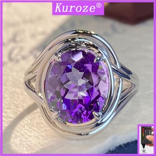 Kuroze elegant amethyst ring fashion winding woven ring simple all-match purple diamond ring