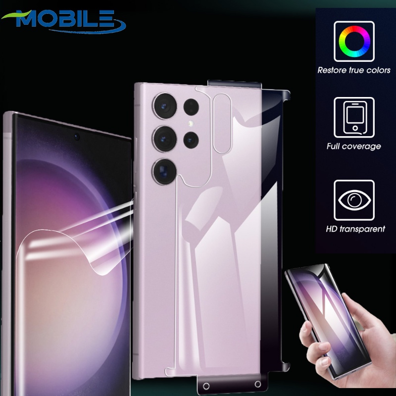 Phim Dán TPU Hydrogel Độ Nhạy Cao HD Bảo Vệ Toàn Diện Mặt Trước Và Sau Cho Samsung Galaxy S23