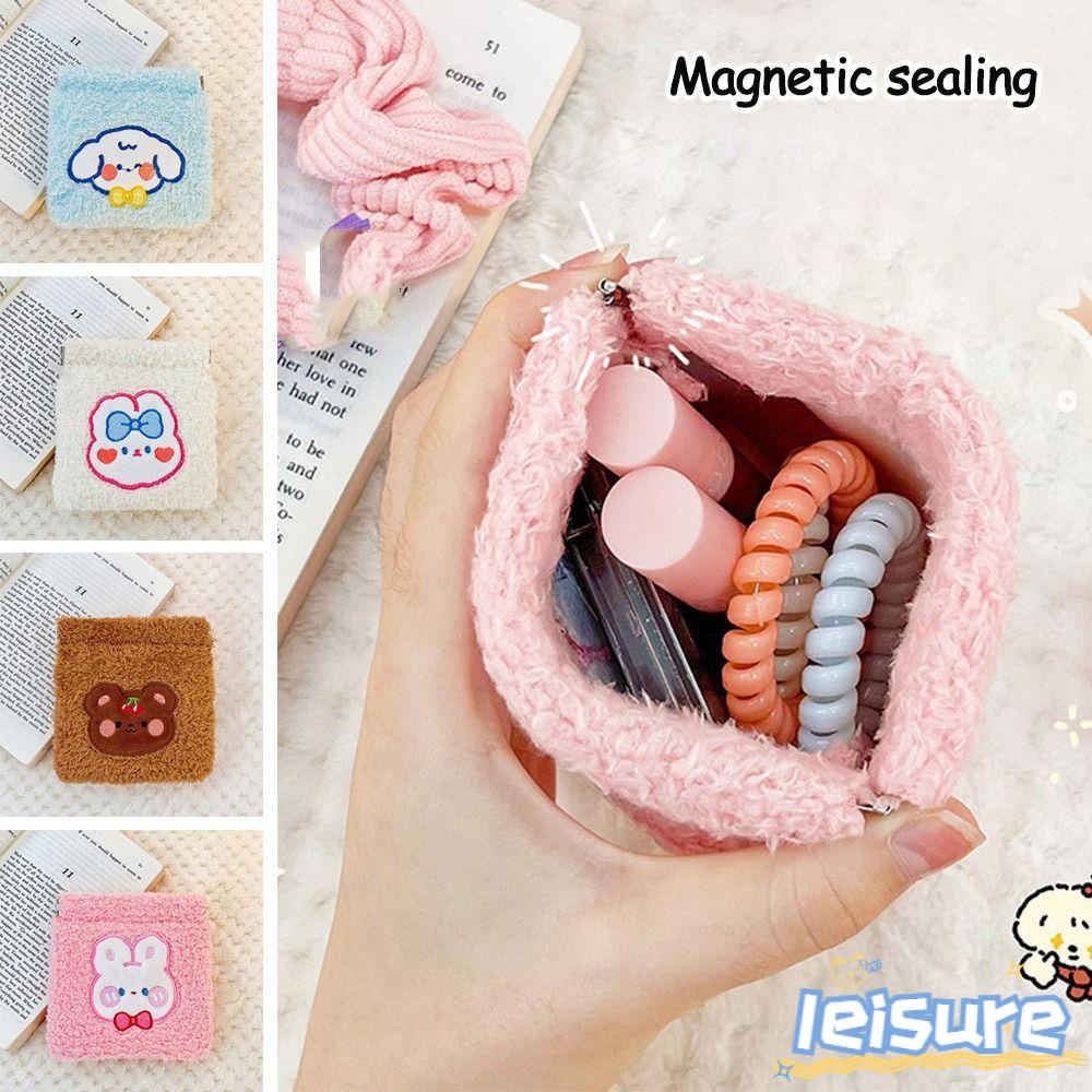 Túi Đựng Mỹ Phẩm Phủ Lông Xù Nhỏ Gọn Tiện Dụng Cho Nữ