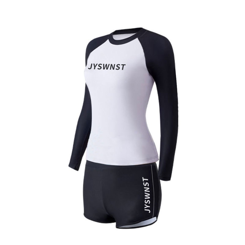 Bộ Đồ Bơi Dài Tay Chống Nắng Màu Sắc Tương Phản Thời Trang Cho Nữ