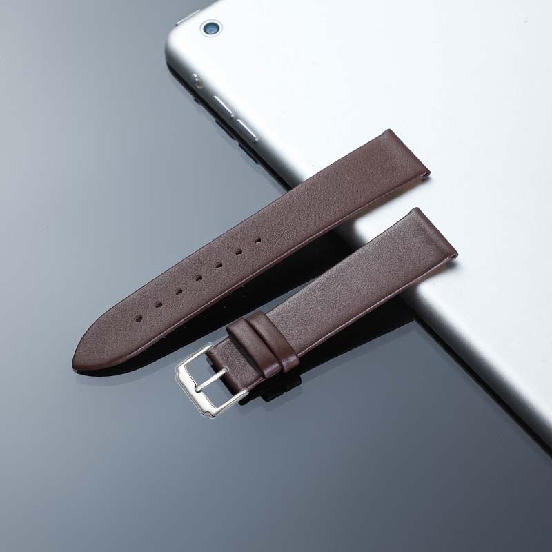 {DA NHẬP XỊN} Dây đồng hồ da bò 2 lớp slim BO-46 chống thấm nước nhiều size 8 10 12 14 15 16 18 19 20 21 22mm (Nâu Đậm)