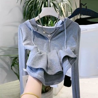 Áo Hoodie Tay Dài Cổ Chữ v Có Khóa Kéo Thời Trang Cho Nữ