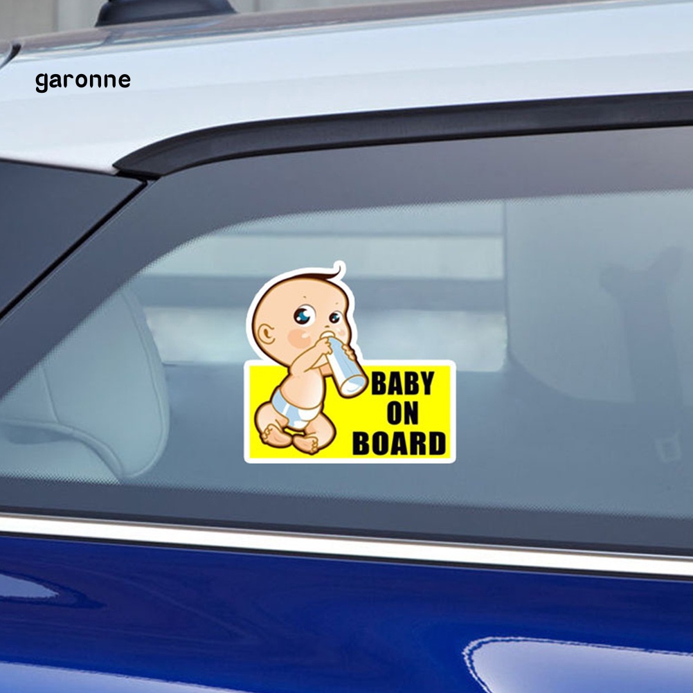 Miếng Dán Phản Quang Họa Tiết Hoạt Hình Baby on Board Trang Trí Kính Chắn Gió Xe Hơi