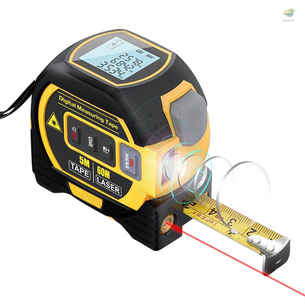 Thước Dây Laser Đo Khoảng Cách 3 Trong 1 5m Có Màn Hình LCD