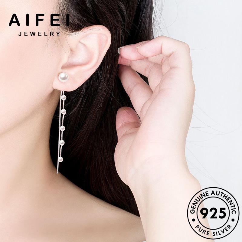 AIFEI JEWELRY vành khuyên bản quốc Thời tai đơn xỏ sức nữ thật nguyên trai thời trang bông hàn giản phụ 925 tua tròn kiện ngọc bạc E509