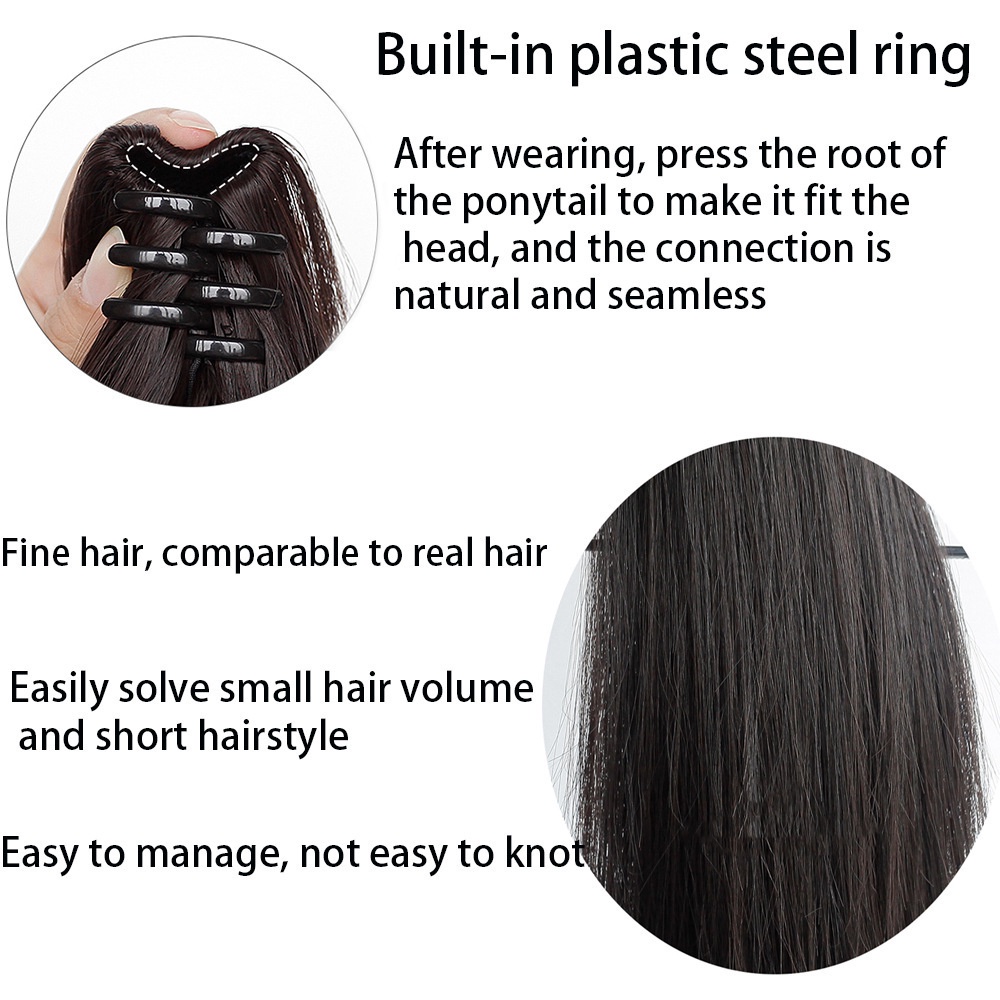 Tóc Giả Đuôi Ngựa Thẳng Dài 50Cm Có Kẹp Dành Cho Nữ