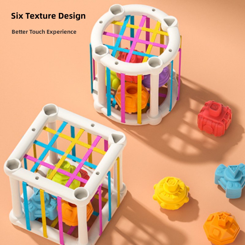 Đồ chơi LIMX OASIS khối lập phương phân loại giáo dục theo phương pháp montessori với dây thun co giãn cho bé