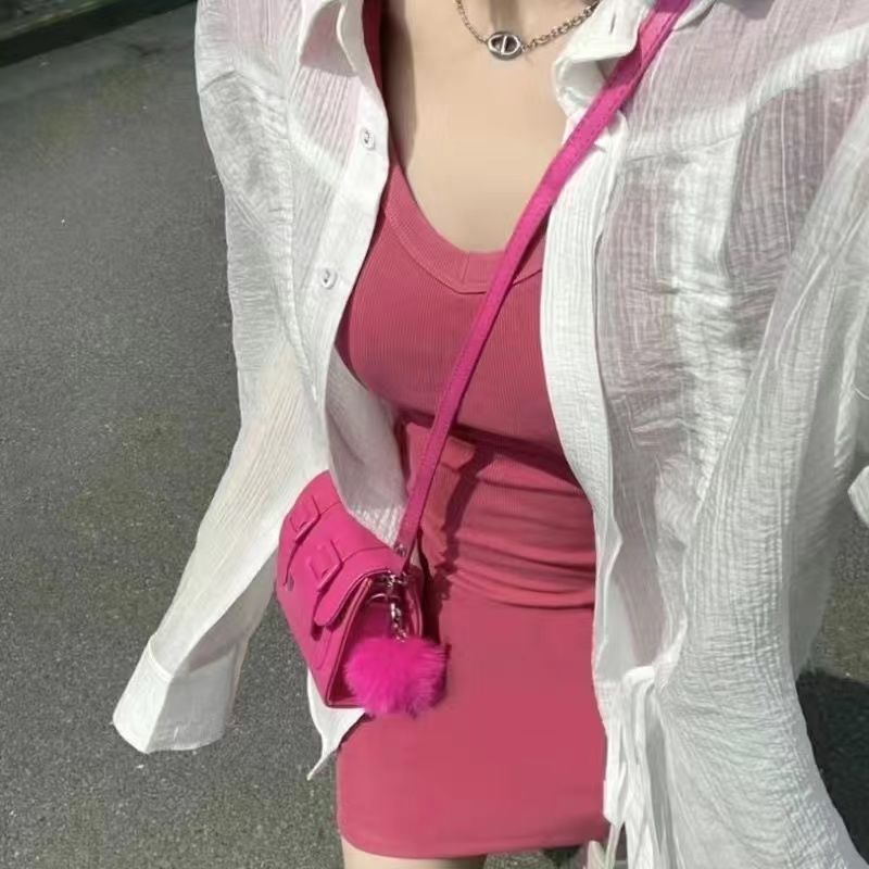 COZOK Đầm Tay Ngắn Dáng Ôm Màu Trơn Đơn Giản Thời Trang Cho Nữ