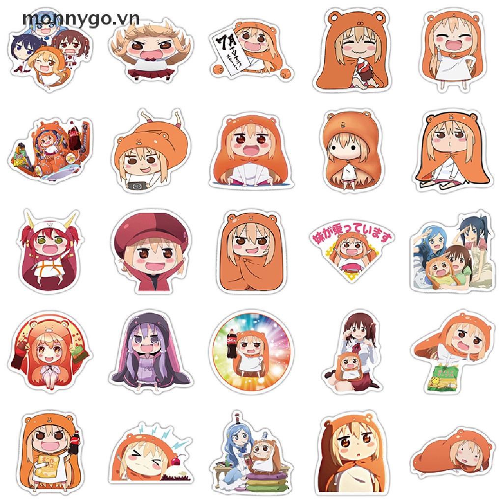 Monnygo 50 Cái Phim Hoạt Hình Anime Himouto! Miếng Dán Trang Trí Laptop / Xe Đạp Hình Umaru-chan Dễ Thương
