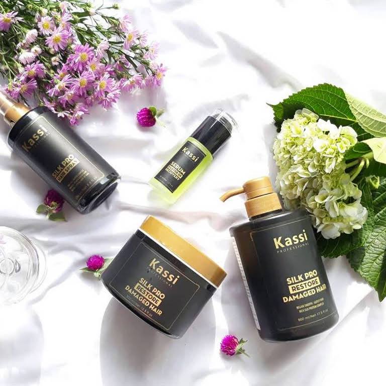 Xịt dưỡng tóc Kassi Silk Pro Hair Spray 250ml -  dưỡng tóc khô xơ, hư tổn