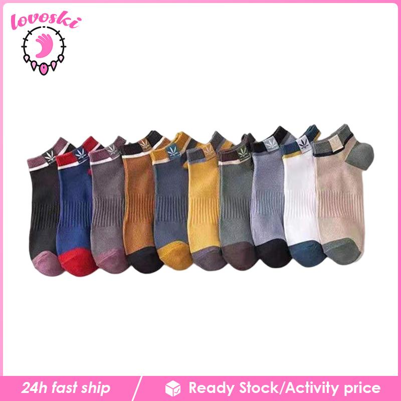 Set 10 Đôi Vớ Cổ Thấp Thoải Mái Thấm Hút Mồ Hôi Cho Nam Chạy Bộ