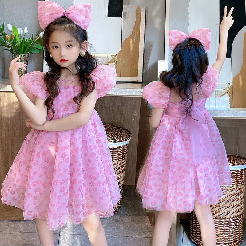 Đầm Công Chúa Thời Trang Mùa Hè Hàn Quốc Siêu Cổ Tích Bướm Lớn Kiểu Dáng Mới Cho Bé Gái