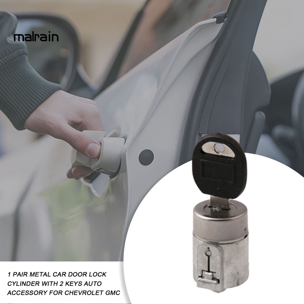 1 Cặp Ổ Khóa Cửa Xe Hơi Bằng Kim Loại Kèm 2 Chìa Khóa Dành Cho Chevrolet GMC