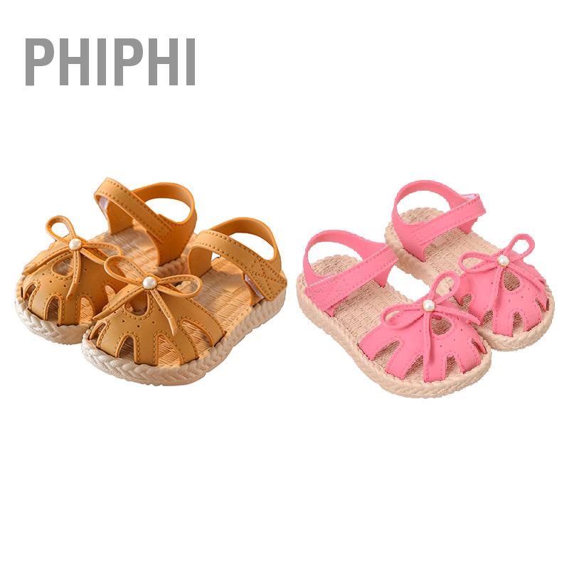 PHIPHI Giày Sandal Bé Gái Đế Mềm Chống Trơn Trượt Mũi Kín Dễ Thương Nh