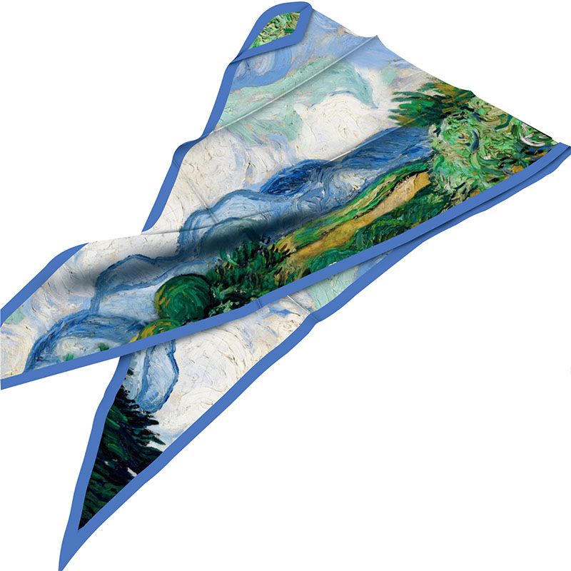 Khăn Choàng Lụa YILIAN Anh Quốc Họa Tiết Tranh Sơn Dầu Hình Thoi twill Điều Hòa Không Khí Cho Nữ