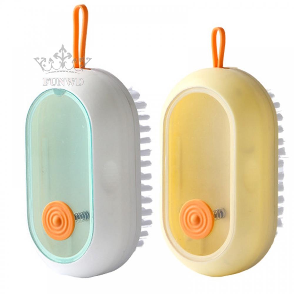 【FUNWD】Scrub Brush with Soap Dispenser,for Dish Sink Pan Pot Washing and Cleaning