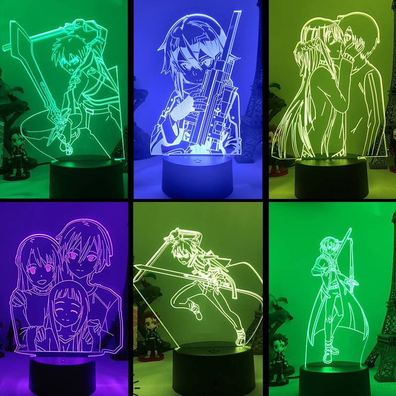 Đèn LED USB Cảm Ứng In Hình Anime Sword Art Online GP1 Bằng Acrylic Cho Trang Trí Phòng Ngủ