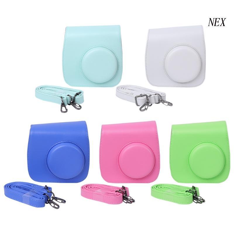 Túi Đựng Máy Ảnh Mini 8 / 9 Bằng Da Giả Có Dây Đeo Vai