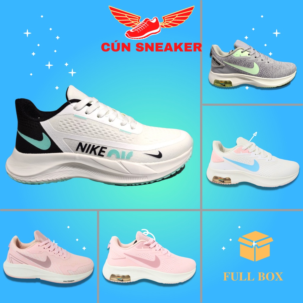 Giày thể thao nữ thời trang đủ màu hồng, trắng, xám chuẩn sc Full Box, Giày chạy bộ tập gym nữ siêu nhẹ full pk