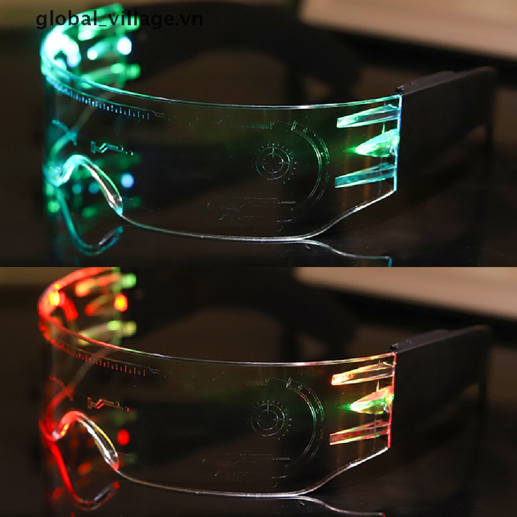 Kính Mát Có Đèn LED Phát Sáng Nhiều Màu Sắc Phong Cách Punk Vintage Thời Trang Cho Nam Và Nữ