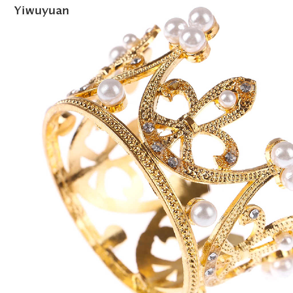 < Yiwuyuan > Cài Tóc Hình Vương Miện Công Chúa Đính Ngọc Trai Pha Lê Màu Vàng Làm Quà Tặng Ngày Lễ Tại Nhà