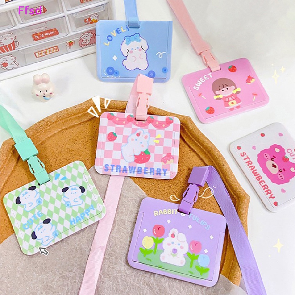 {Ffsd} Ví Đựng Thẻ Có Dây Đeo Huy Hiệu Hình Gấu Dễ Thương Cho Nữ * Hàng Bán Chạy